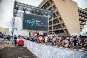 Runners take off as the BMW Dallas Marathon begins