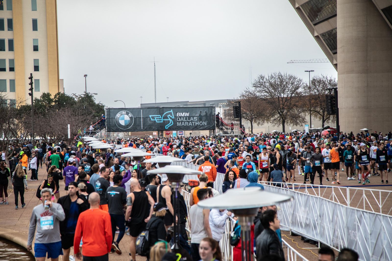 Runners flock to the BMW Dallas Marathon. Large crowds prepare in hopes of qualifying for the Boston Marathon